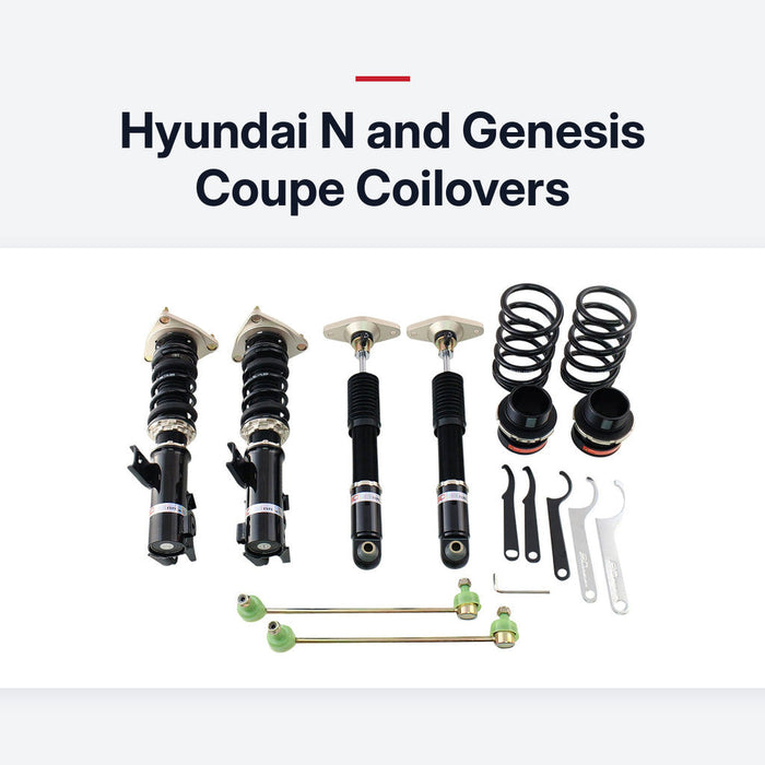 BC Racing coilover kit for the Hyundai Genesis Coupe with end links and spanners