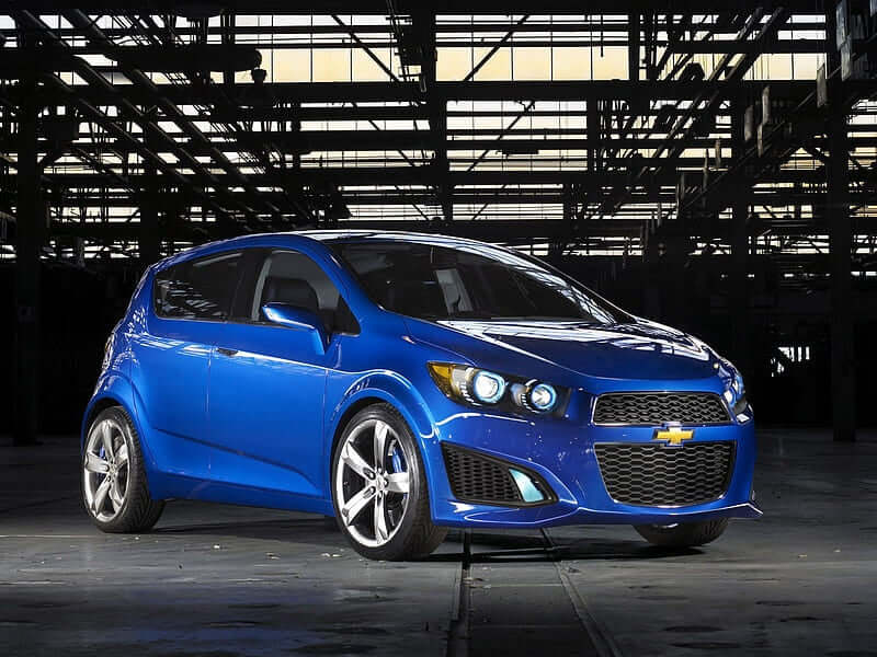 Blue Chevrolet hatchback car.